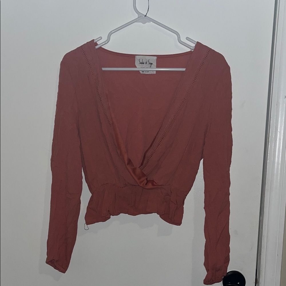 Sadie and Sage Deep Rust Blouse